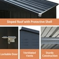 thumbnail image 4 of Veikous 8' x 6' Outdoor Storage Shed, Backyard Garden Metal Tool Shed for Lawn w/ Lockable Doors & Vents, Grey, 4 of 8
