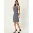 thumbnail image 3 of DARING DIVA Sleeveless Tweed Boat Neck Sheath Dress S Pink Black, 3 of 6