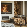 thumbnail image 3 of Firewood Rack 2ft Heavy Duty Steel Log Holder - Outdoor Firewood Storage - Black Powder Coated - Wood Holder for Porch, Deck, Patio - Fireplace & Wood Stove, 3 of 9