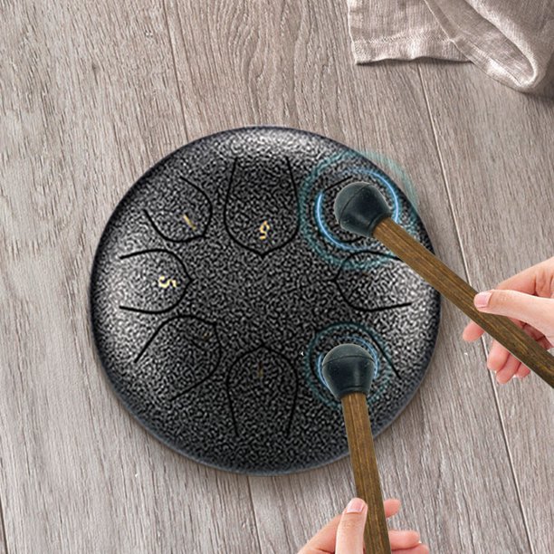 Instrumento De Percusión Tambor de lengua de acero Handpan Drum 6 pulgadas 8 notas con bolsa de almacenamiento para niños adultos