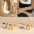 thumbnail image 3 of 3PCS Chunky Gold Cuff Bracelets for Women Gold Statement Bangle Bracelets Set Arm Cuff Upper Arm Punk Jewelry, 3 of 9