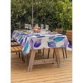thumbnail image 4 of 54x80 Inch Outdoor Tablecloth with Umbrella Hole Zipper Rectangle Blue Purple Leaves Rectangular Tablecloths Outside Waterproof Botanical Abstract Color Retro Plants Patio Table Cover for Picnic, 4 of 8