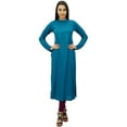 thumbnail image 3 of Bimba Women Full Sleeve Straight Kurta Ethnic Rayon Kurti Plain Long Tunic, 3 of 7