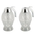 thumbnail image 1 of Honey Dispenser, Hourglass Syrup Dispenser 2 Set Leakproof Transparent Double Compartment  for Kitchen, 1 of 7