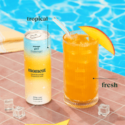 Moment Adaptogen Drink Mango Glow Sparkling Soda, 11.5 Oz, 12 Pack Cans