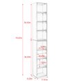 thumbnail image 3 of DSstyles 8-Tier Media Tower Rack Bookcase Display Bookshelf CD DVD Slim Storage Cabinet with Adjustable Shelves for Home Office, 3 of 9