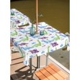 thumbnail image 2 of Outdoor Tablecloth with Umbrella Hole for Patio/Picnic/Party/Camping, Cartoon Dinosaur Waterproof Table Cloth Square Cover Washable, Watercolor Funny Cute Green Blue Dino (54"x 54"), 2 of 8