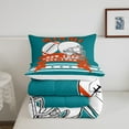 thumbnail image 4 of American Football Style Bedding, 3D Sports Football Game Comforter Set American Football City Themed Full Bed Comforter Set, Orange And Teal Quilt For Sports Fans Gifts (Miami), 4 of 6