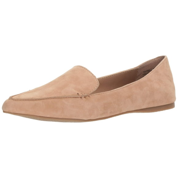 Steve Madden Women's Feather Loafer Flat, Camel Suede, 7.5 M US
