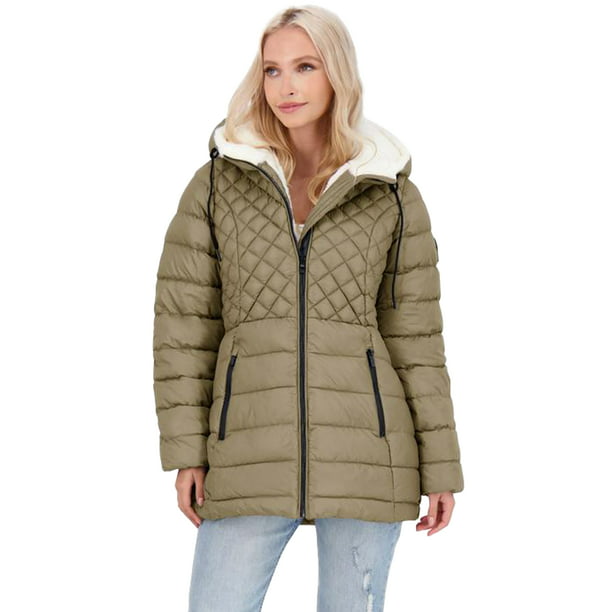 Steve Madden Women's Glacier Shield Winter Puffer Coat with Faux Fur Lining  - Walmart.com