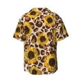 thumbnail image 2 of KLL Leopard Sunflowers Print Men's Shirt Short Sleeve Button Down Summer Cuba Beach Shirts- Medium, 2 of 7