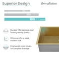 thumbnail image 3 of Tourner 21 x 18 Stainless Steel, Single Basin, Undermount Kitchen Sink, Gold, 3 of 9