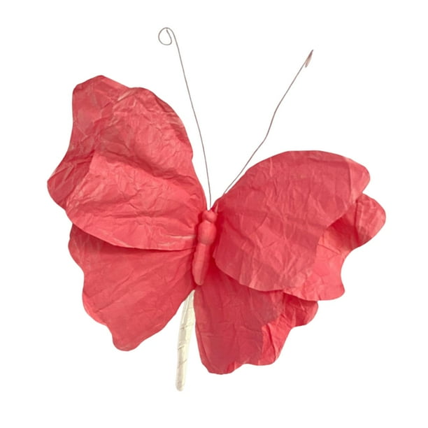 Decoración de bodas: Mariposas artificiales de papel para fiestas y eventos en el hogar. Rosa
