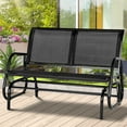 thumbnail image 6 of YODOLLA 2-Person Outdoor Glider Bench Rocker Patio Swing Loveseat for Porch - Black, 6 of 11