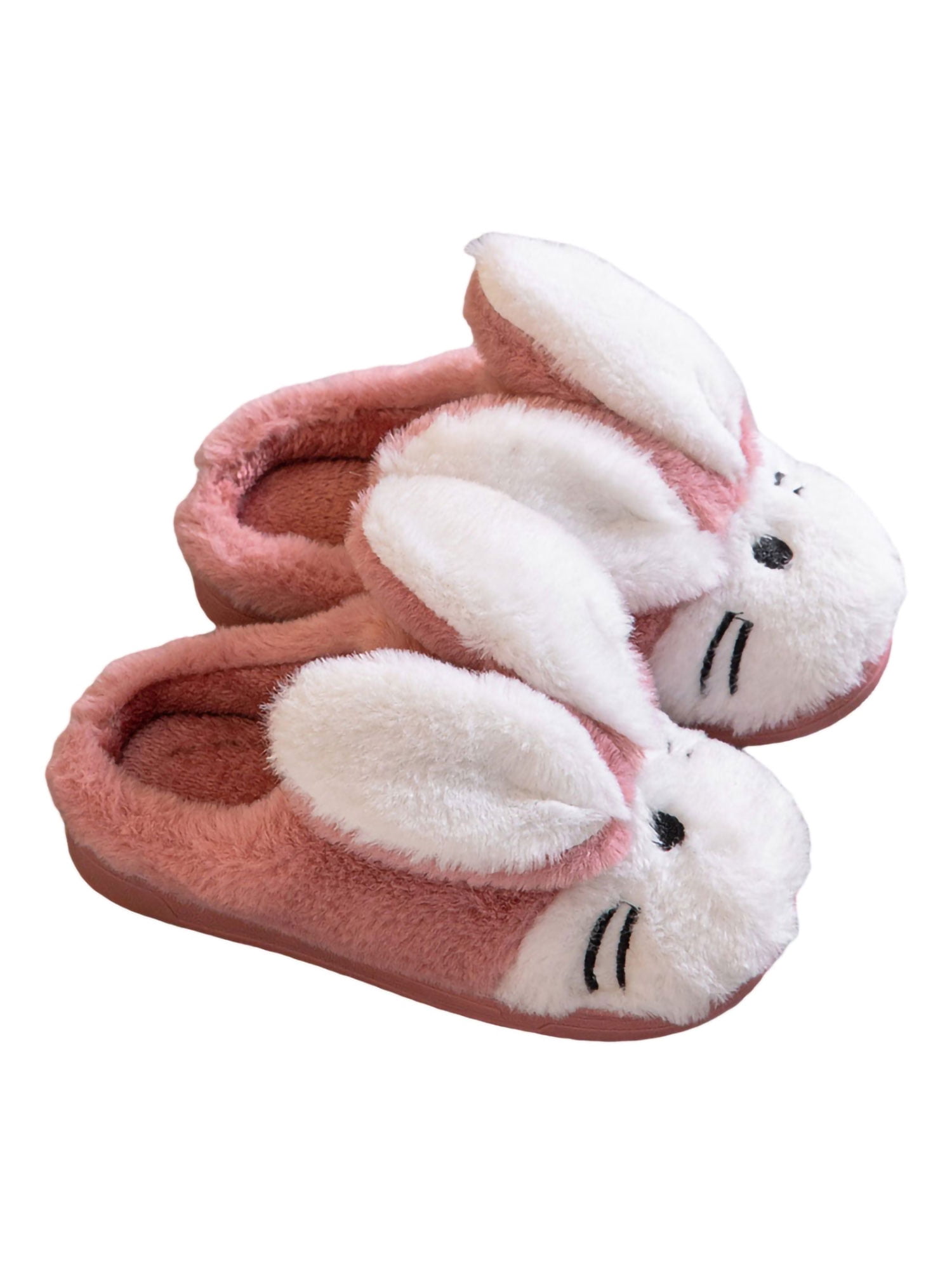 Kids Animal Novelty Fur Lined Warm Winter Girls Childrens Mules Slippers Shoes 