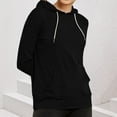 thumbnail image 6 of HongQid Women's Slim Fit Pullover Hoodie Lightweight Long Sleeve Kangaroo Pocket Basic Casual Sweatshirt, 6 of 7