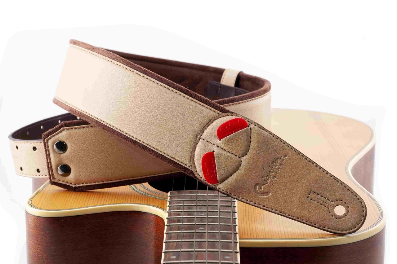 RightOn! Mojo Charm-60 Guitar Strap – Stylish & Comfortable - Beige
