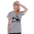thumbnail image 3 of Funny Meese Moose Animal Humor Womens Slim Fit Graphic Tee Brisco Brands S, 3 of 6