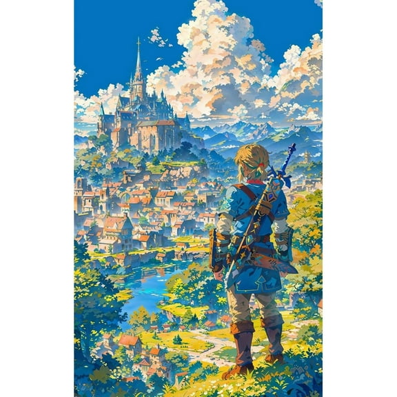 The Legend of Zelda Diamond Painting Set (for Adults) 5D DIY Anime Diamond Art Set (for Beginners) Round Full Diamond Diamond Painting Gem Art Crafts (suitable for home wall decoration gifts)