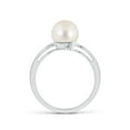 thumbnail image 2 of Angara Solitaire Freshwater Cultured Pearl Bypass Ring in 14K White Gold for Women | June Birthstone Jewelry for Her, 2 of 8