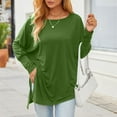 thumbnail image 6 of Zpanxa Fall Shirts Sales Womens Autumn Winter Plus Size Pullover Tops Casual Long Sleeve Blouse Sweatshirt, Green, XXXXL, 6 of 8
