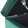 thumbnail image 5 of Costaelm Hank Square 29.5" Velvet Tufted Storage Ottoman, Dark Green, 5 of 10