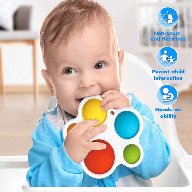 Early Education Intelligence Development Exercise Board for Age 6 Months and up Silicone Flipping Board Fidget Toys Pobec Simple Dimple Fidget Toy,Baby Sensory Fidget Toys