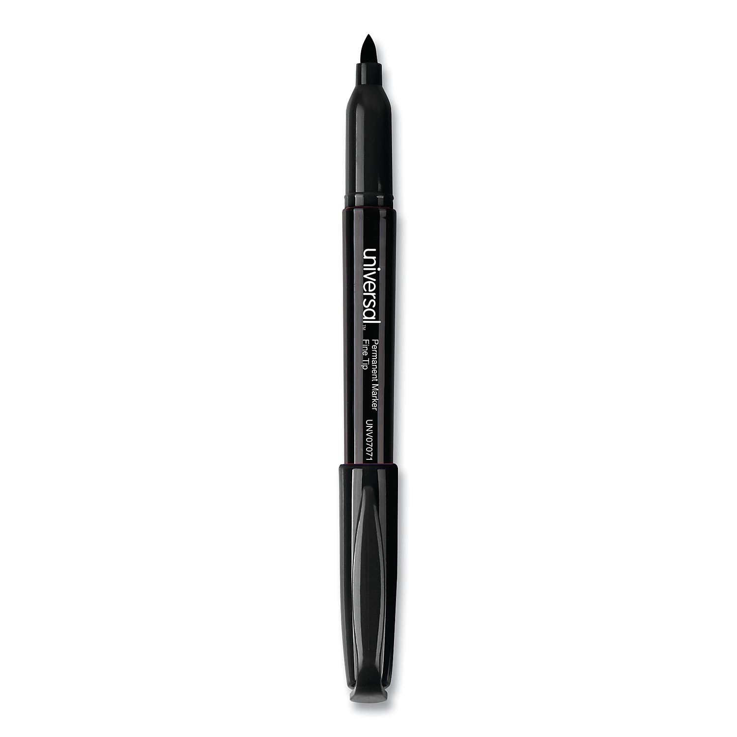 Universal UNV07070 Fine Bullet Tip Pen-Style Permanent Marker - Black (36/Pack)