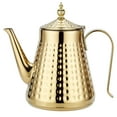 thumbnail image 1 of SANQIAHOME 1.6L(54oz) Stainless Steel Hammer Patterned Teapot With Removeable Infuser,Loose leaf cover,Gold, 1 of 12
