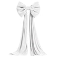 thumbnail image 2 of White Christmas Bow, Oversized Velvet Tree Topper with 62.99 Inch Flowing Tails, Large Winter Wonderland Bow for Door Mantel Staircase Holiday Decor, 2 of 6