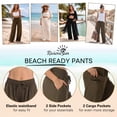 thumbnail image 5 of Riviera Sun Womens Beach Pants  100% Rayon Wide Leg Palazzo Pant, Elastic Waist, 4 Pockets, Resort Wear, 5 of 7