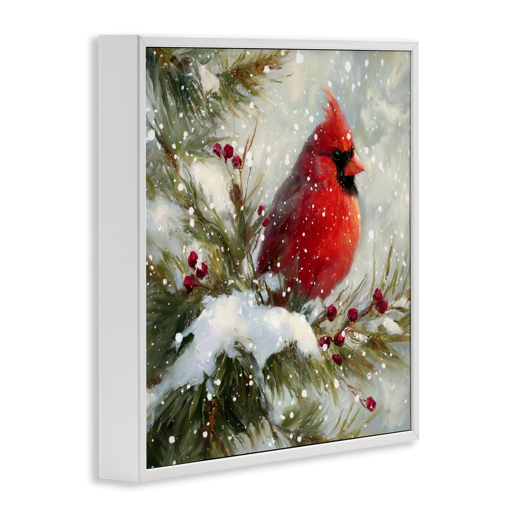 Stupell Industries Winter's Red Jewel White Framed Giclee Art, design by Tina LeCour