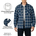thumbnail image 3 of Alpine Swiss Mens Felix Fleece Lined Flannel Jacket Heavyweight Zip-Up Plaid Shirt Shacket Warm Winter Outerwear NVB LRG, 3 of 7