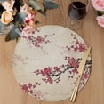 thumbnail image 3 of Spring Cherry Round 15 Inch Placemats Set of 6, Vintage Red Flowers Branches Ink Painting Beige HeatResistant Non Slip Place Mats for Dining Table, Wipeable Kitchen Table Mats for Housewarming, 3 of 9
