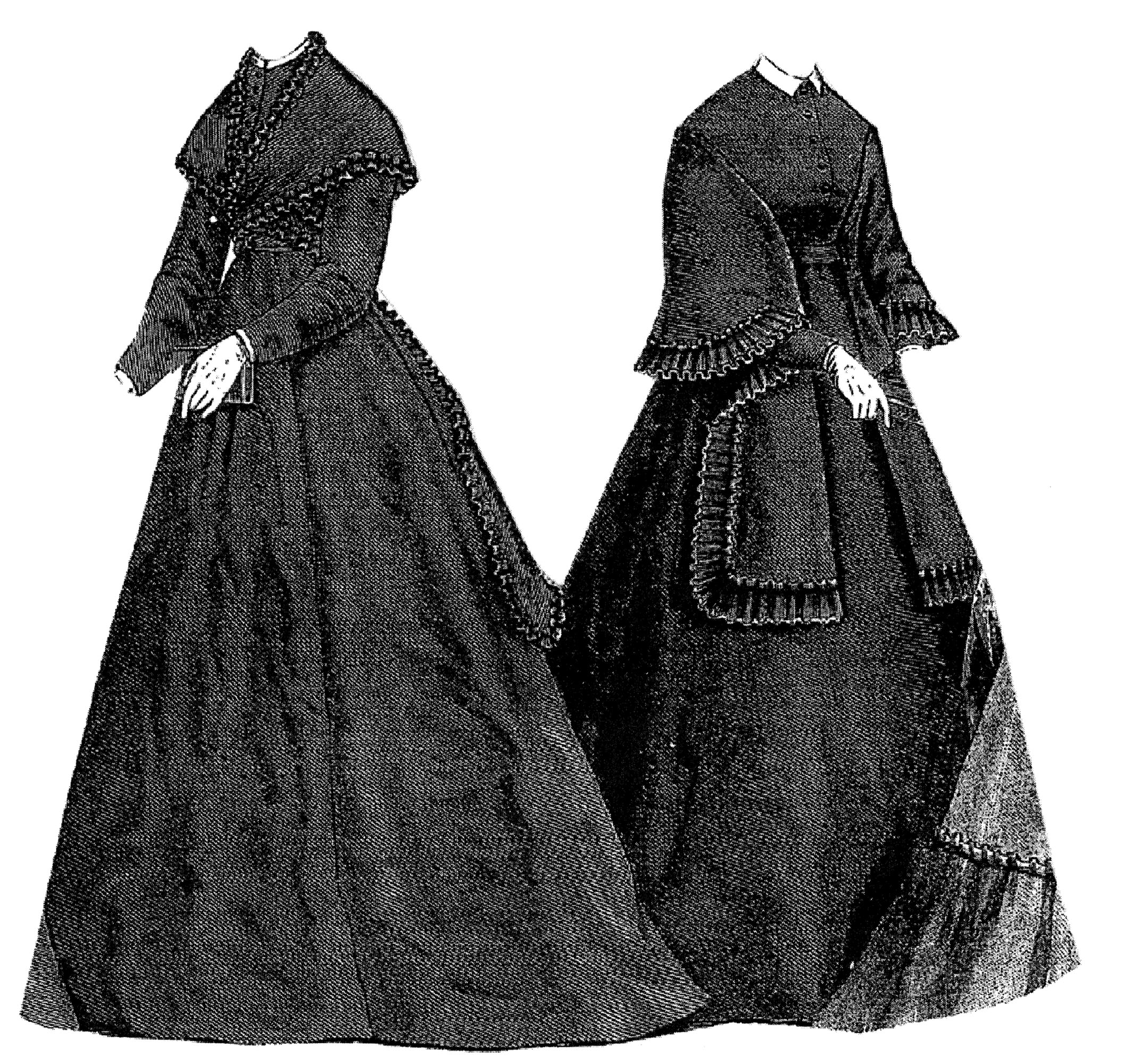 Sewing Pattern 1868 Dress With Mantle Fichu Pattern Walmart Com