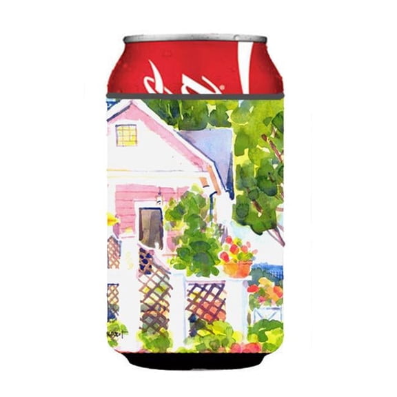 White Cottage At The Beach Can Or Bottle  Hugger