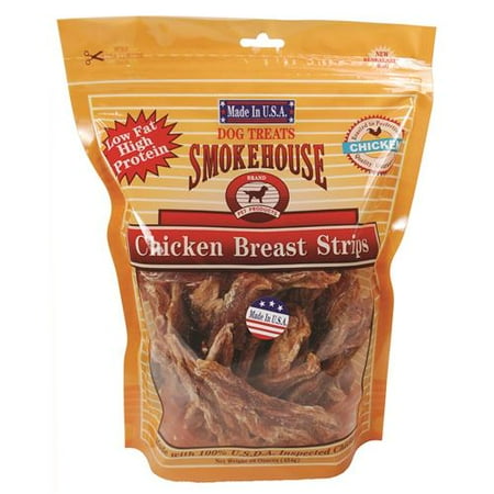 Smokehouse 100-Percent Natural Chicken Breast Strips Dog Treats, 16 Ounce