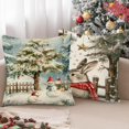 thumbnail image 2 of Funda De Almohada Con Estampado De Conejo Y Muñeco De Nieve Navideño Funda De Almohada Decorativa Para Sofá Funda De Almohada De Lino Para Apoyar La Cintura, 2 of 2