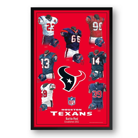 Houston Texans 14" x 20" Uniform Heritage Framed Art Print
