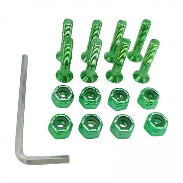 Juego De Accesorios De Repuesto Para Monopatín, Tornillos Para Longboard, 2x8 Uds., Verde 2 piezas