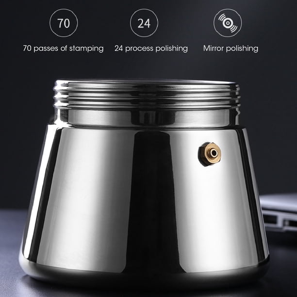 Coffee Moka Pot Visible Body Greca Coffee Maker Stainless Steel