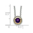 thumbnail image 2 of 925 Sterling Silver With 14k Accent Amethyst Slide 10mm Wide Pendant Necklace for Women - .40 cwt, 2 of 2