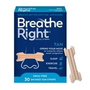 Breathe Right Original Tan Nasal Strips, Small/ Medium, Drug-Free, 30 Count