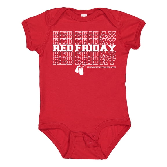 Inktastic Athletic Red Friday Dog Tags Boys or Girls Baby Bodysuit