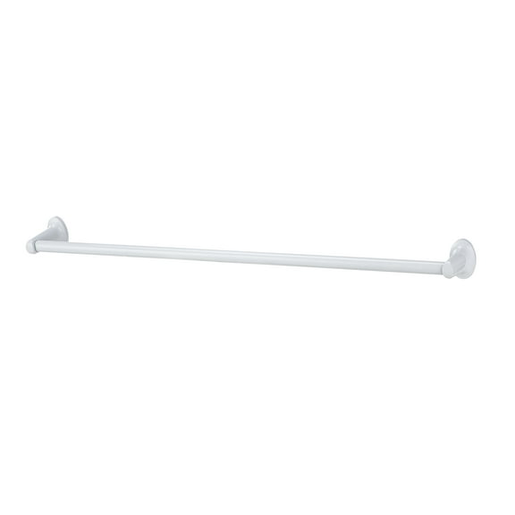 Mainstays 24 Inch Oval Steel Wall Mount Towel Holder Bar with White Finish