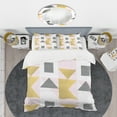 thumbnail image 2 of Designart 'Triangular Gold Design' Mid-Century Duvet Cover Set, 2 of 4