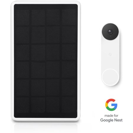 Wasserstein - Mountable Solar Panel for Google Nest Doorbell (battery) - White