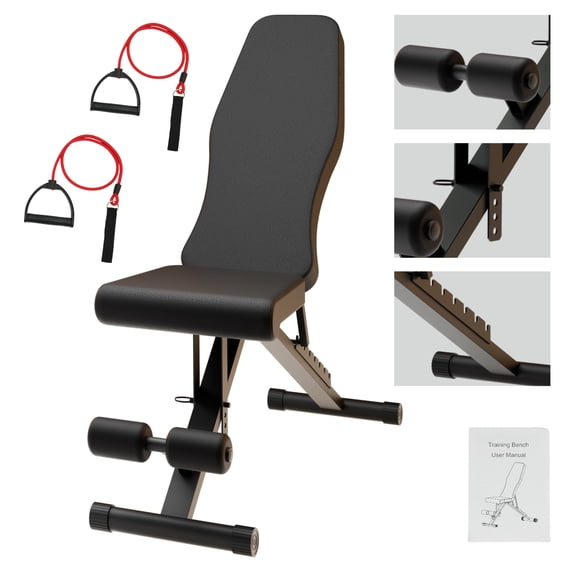 Weight Bench, Foldable Fitness Bench for Full Body Exercise, 8-in-1 Adjustable Strength Training Bench with Incline Decline Positioning