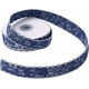 thumbnail image 1 of Cinta de poliéster azul de mezclilla de doble cara con estampado de hojas, 10 yardas y 1 pulgada, bordada, 1 of 5