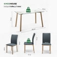 thumbnail image 4 of Juego De Comedor Con 4 Sillas Tapizadas Mesa Rectangular De Vidrio Estilo Compacto Kingshouse gris, 4 of 8
